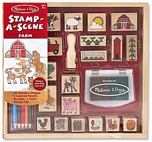 סט חותמות אהובות חווה מעץ סט חותמות אהובות חווה מעץ